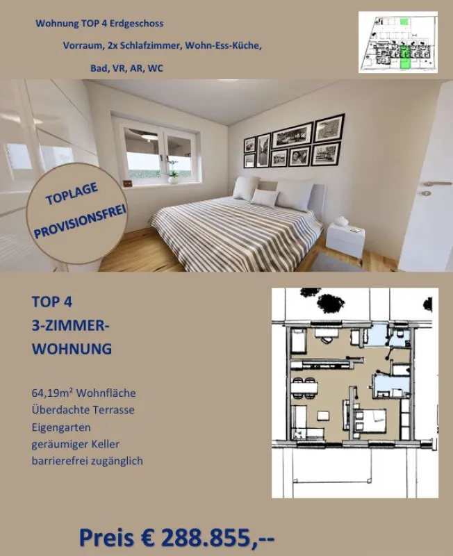 Gartenwohnung z. B. Top 4 - Bild 1