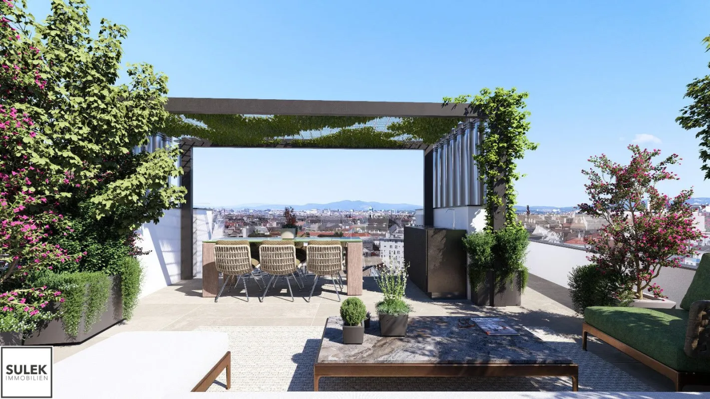 Einzigartige 105 m² große Dachgeschoss Wohnung mit Fernblick // zentrale Lage 1040 // Planstudie DG Ausbau - Bild 1