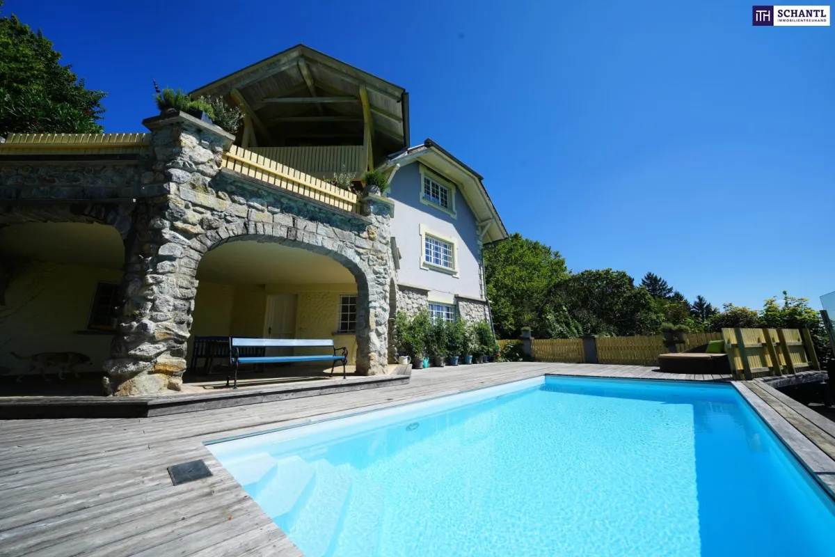 RIESIGER POOLBEREICH MIT AUSBLICK ÜBER GRAZ!! Exklusives Einfamilienhaus in Eggenberg mit Pool, XXL-Terrasse & Traumgarten – Ihre private Oase in Graz! - Bild 1