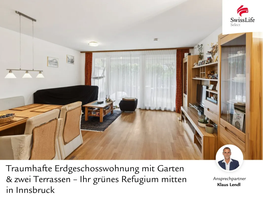 Traumhafte Erdgeschosswohnung mit Garten & zwei Terrassen – Ihr grünes Refugium mitten in Innsbruck - Bild 1
