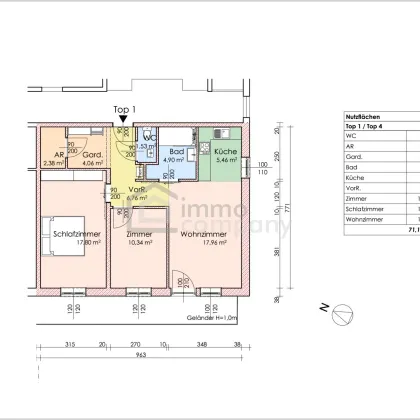 Alle ab 50+ aufgepasst! Barrierefreie 3-Zimmer-Wohnung in Eisenstadt: Erstbezug 2026 mit Balkon und Garage! (Top 1 - 1.OG  - 71 m² ) - Bild 3