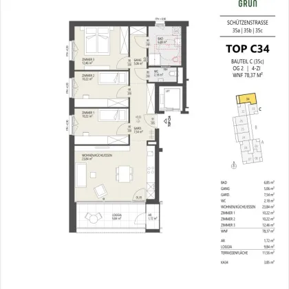 Top C34, 4-Zimmer-Wohnung, 2.OG, Innsbruck - Bild 3