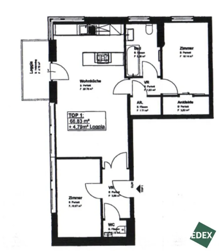 3-Zimmer-Neubau mit Loggia direkt bei der Donau - Bild 1