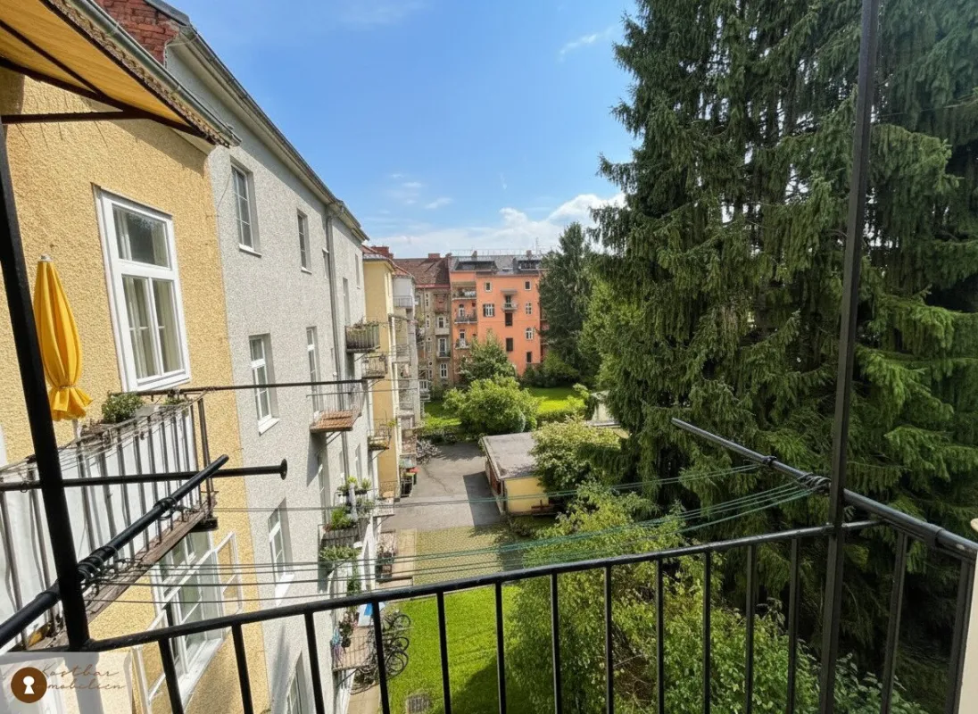 Zwei Balkone, drei Zimmer: Exquisite Wohnung im Zentrum von Graz direkt neben der TU Graz – WG willkommen - Bild 1