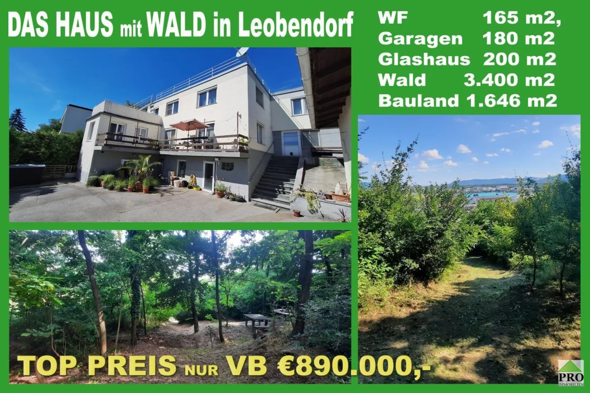 Großes Baugrundstück mit Althausbestand und schönem Waldanteil in Leobendorf.  Für Bauträger/2 Wohneinheiten möglich. - Bild 1