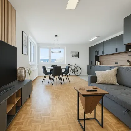 PANORAMAJUWEL + Neubau + 2 Zimmer + ca. 64,46 m² WFL + 13. Liftstock + hochwertige Einrichtung + Garagenplatz - Bild 2