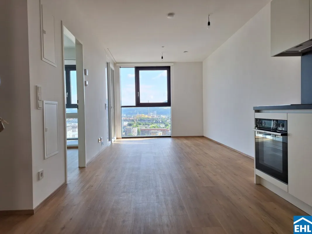 2 Zimmer Wohnung mit hochwertiger Ausstattung und Weitblick über Linz - Bild 1