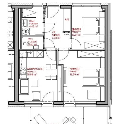 NEUBAU! Schöne 3-Zimmer-Wohnung, mit TG-Platz in St. Leonhard! Gesamtpreis inkl. aller Kosten außer Strom! - Bild 2