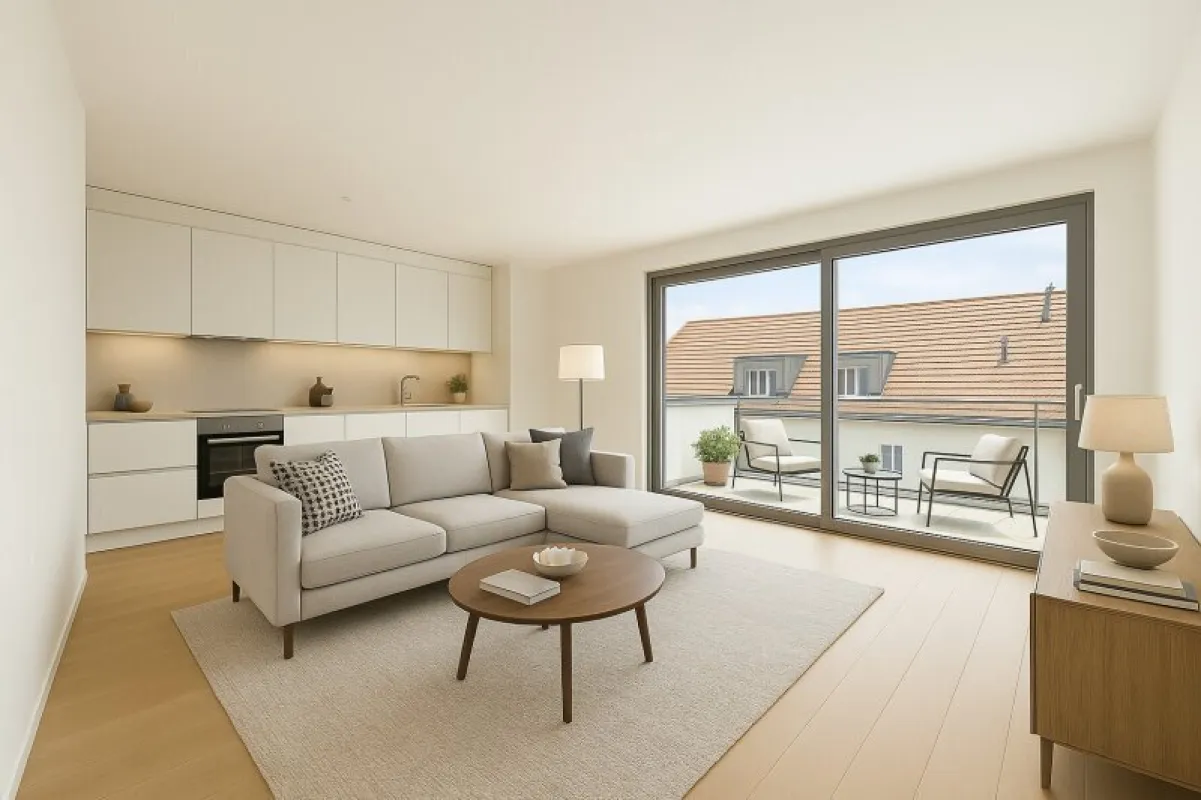 ZWISCHEN WEINBERGEN UND SKYLINE – Erstbezug - Dachgeschoss - 3 Zimmer - ca. 62 m² - Balkon - Bild 1