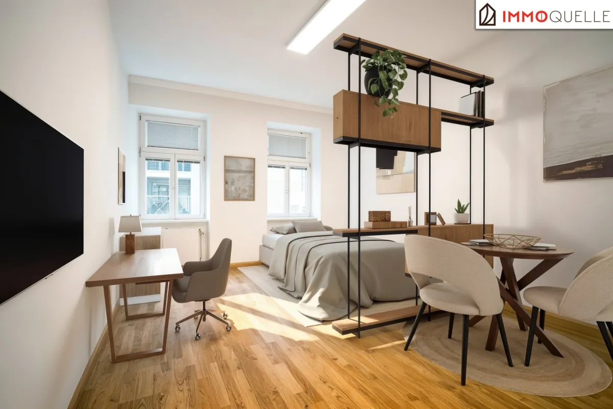 Urbaner Rückzugsort mit Weitblick - Frisch sanierte 1-Zimmer-Wohnung im 1. Dachgeschoss mit Lift vereint Stil, Funktion und Lage - perfekt für Stadtmenschen, Studierende oder Anleger. - Bild 1