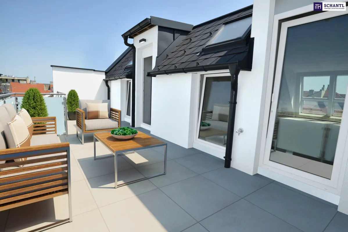 Preisreduktion! Exklusives Familienparadies über den Dächern – Stilvolle 4-Zimmer-Dachgeschosswohnung mit zwei Terrassen + moderner Luftwärmepumpe + Klimaanlage - Bild 1