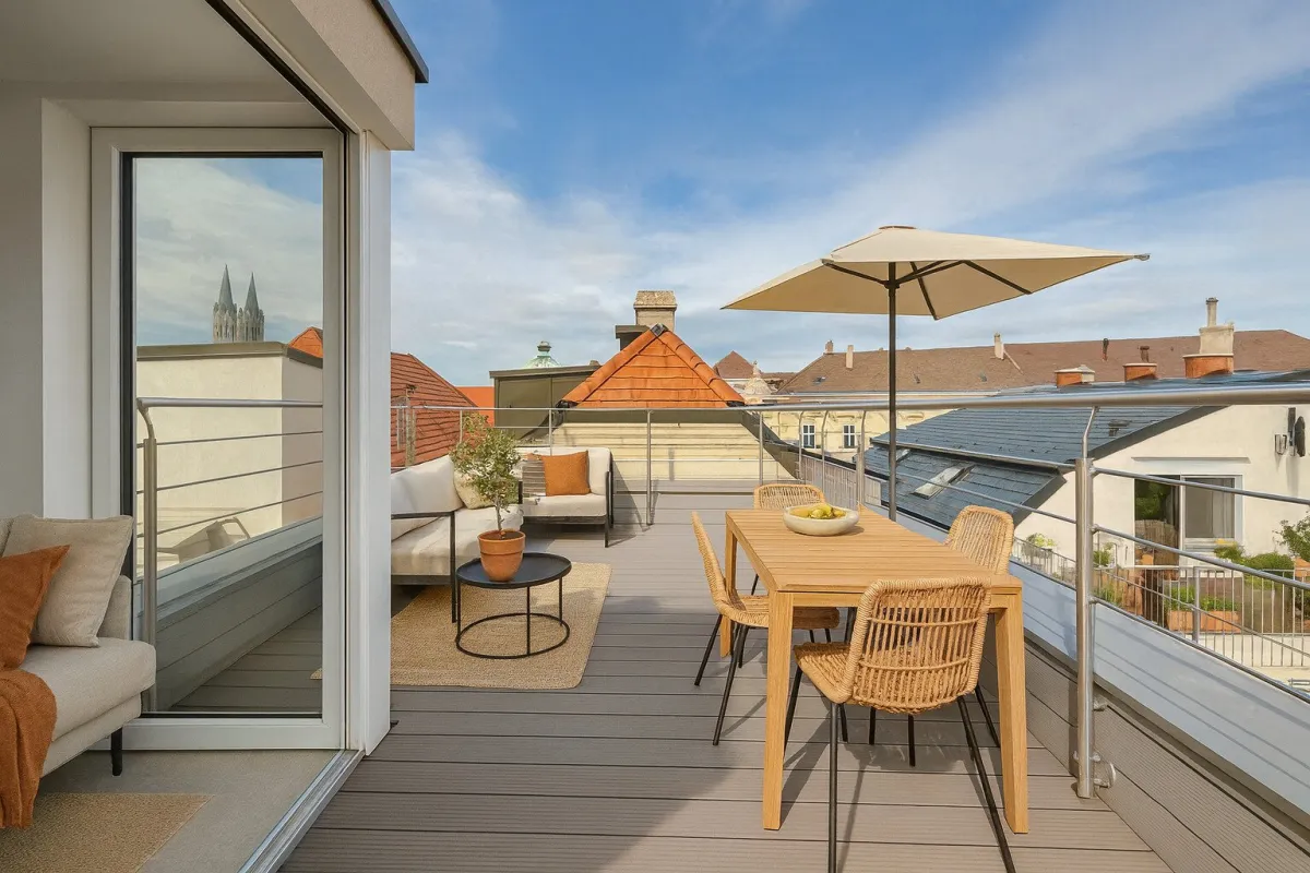 TOP AUSBLICK - Klosterneuburg - ca. 77m² gew. NFL - 3 Zimmer - ca. 17m² Terrasse - Einbauküche - Top Ausstattung - Bild 1