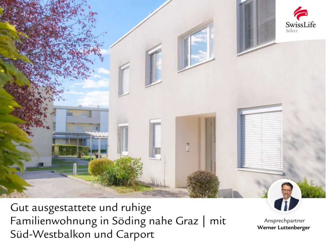 Gut ausgestattete und ruhige Familienwohnung in Söding nahe Graz | mit Süd-Westbalkon und Carport - Bild 1