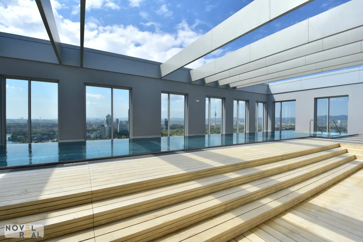 TEILMÖBLIERT MIT LOGGIA - POOL/SAUNA/FITNESS - VIENNA 22 MIT FERNBLICK - Bild 1