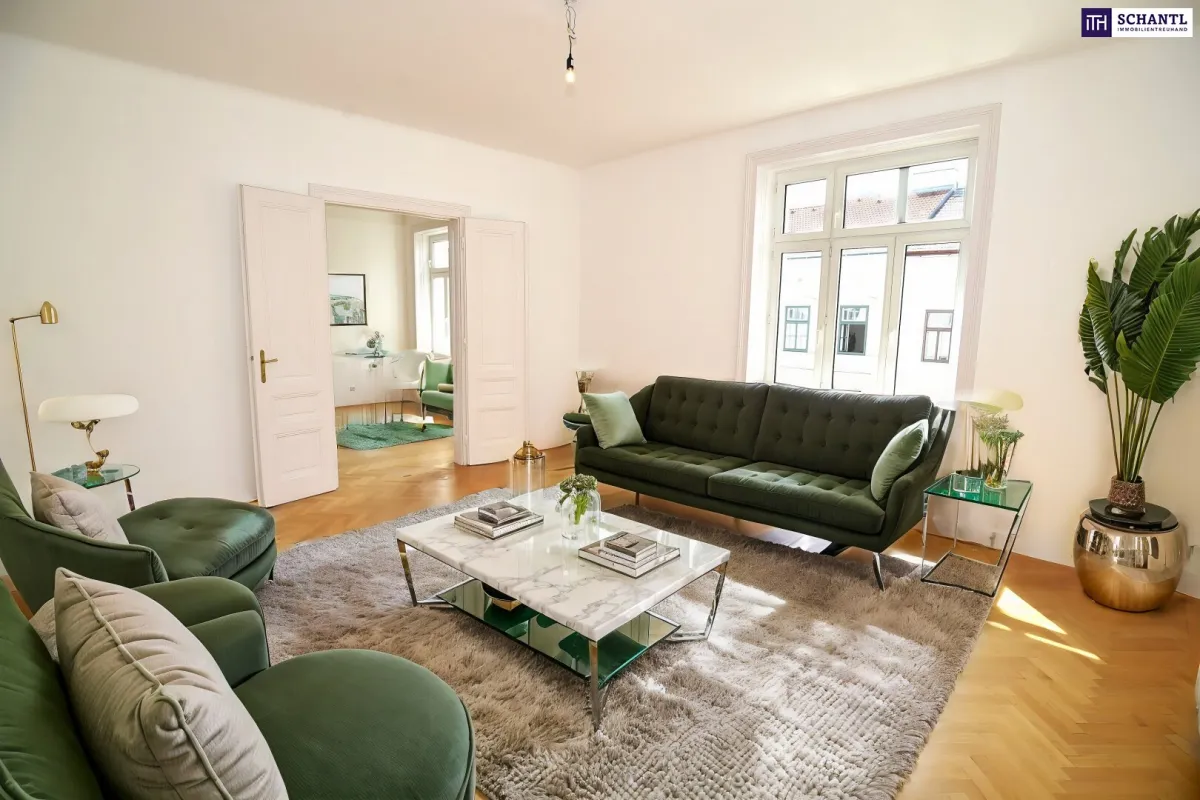 Lichtdurchflutete Altbau-Eckwohnung: Klassischer Charme trifft auf moderne Eleganz! 1050 Wien zum Verlieben! - Bild 1
