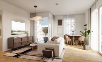 BEZUGSFERTIG & PROVISIONSFREI - 2-Zimmer Eigentumswohnung mit Balkon im „Village im Dritten – PEAK HOMES“ Top 48