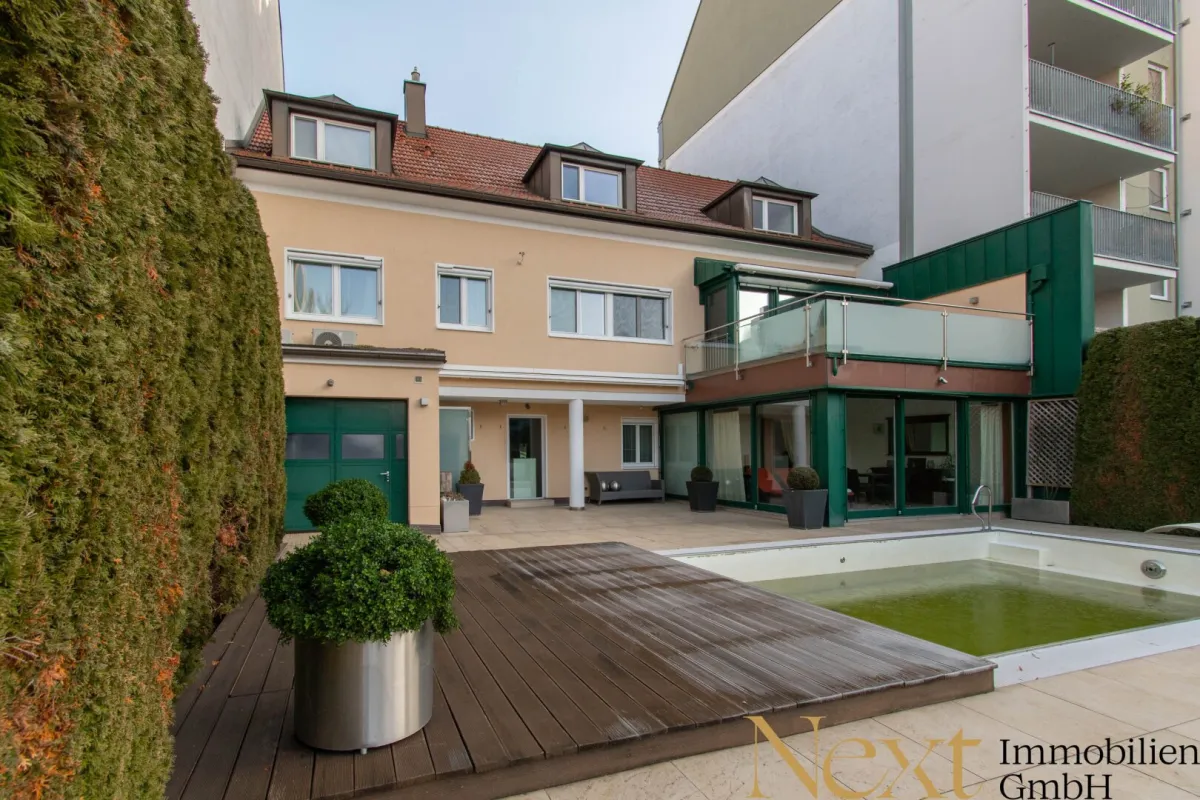 Außergewöhnliches, nahezu vollmöbliertes Einfamilienhaus mit Pool und Gartenidylle in Bestlage von Urfahr zu vermieten!
